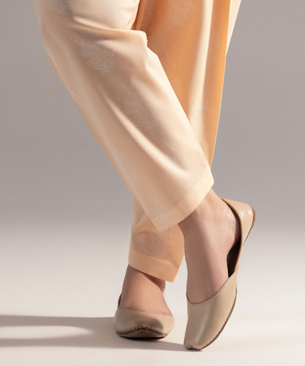 Women's RTW Cambric Printed Peach Shalwar