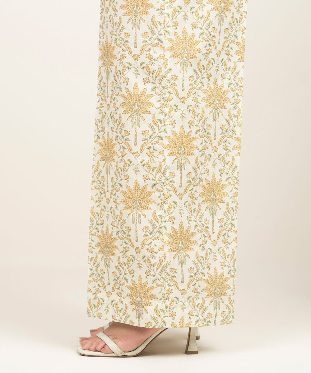 Women's RTW Lawn Printed Mint Green Culottes