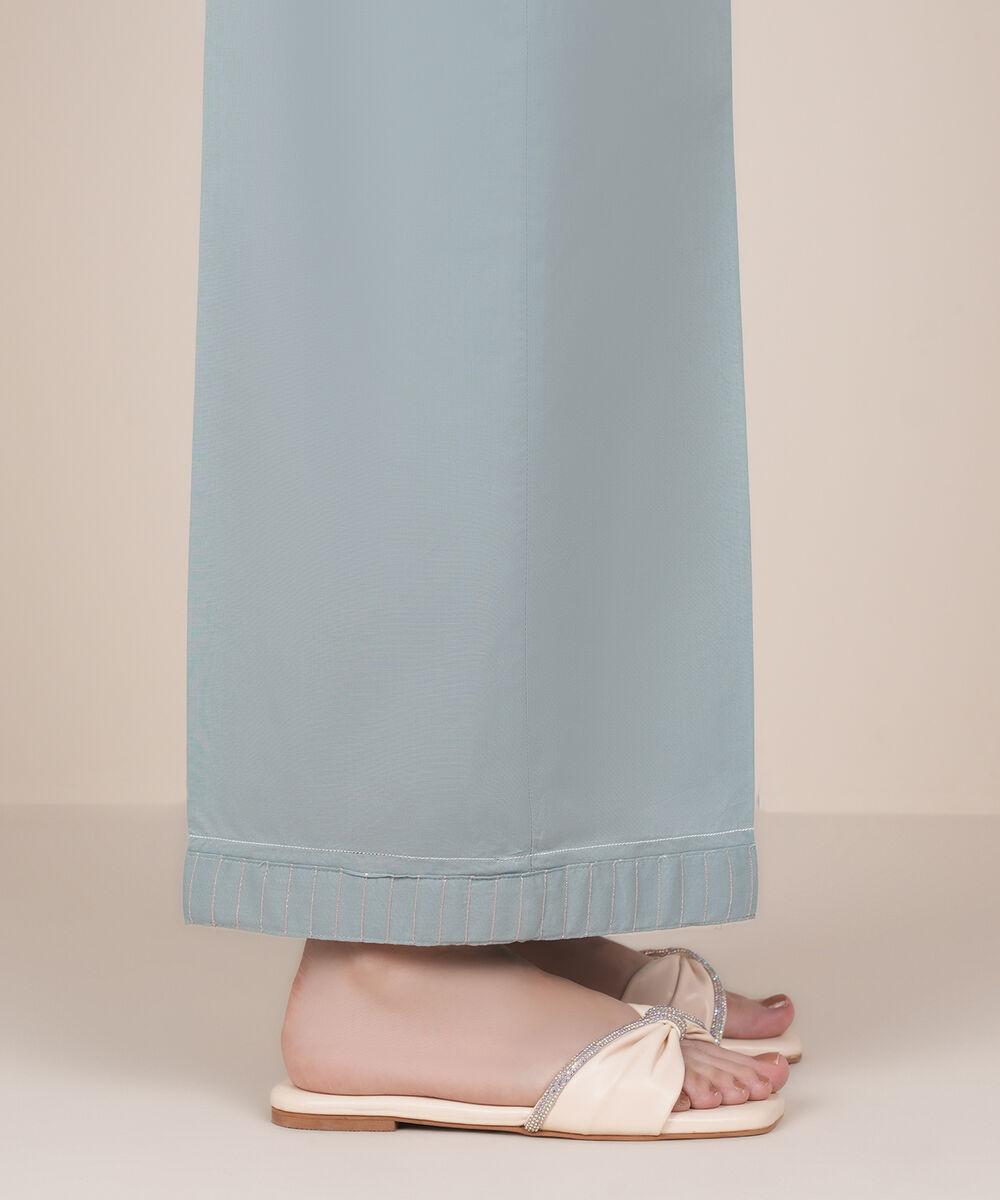 Women's RTW Cambric Blue Solid Culottes