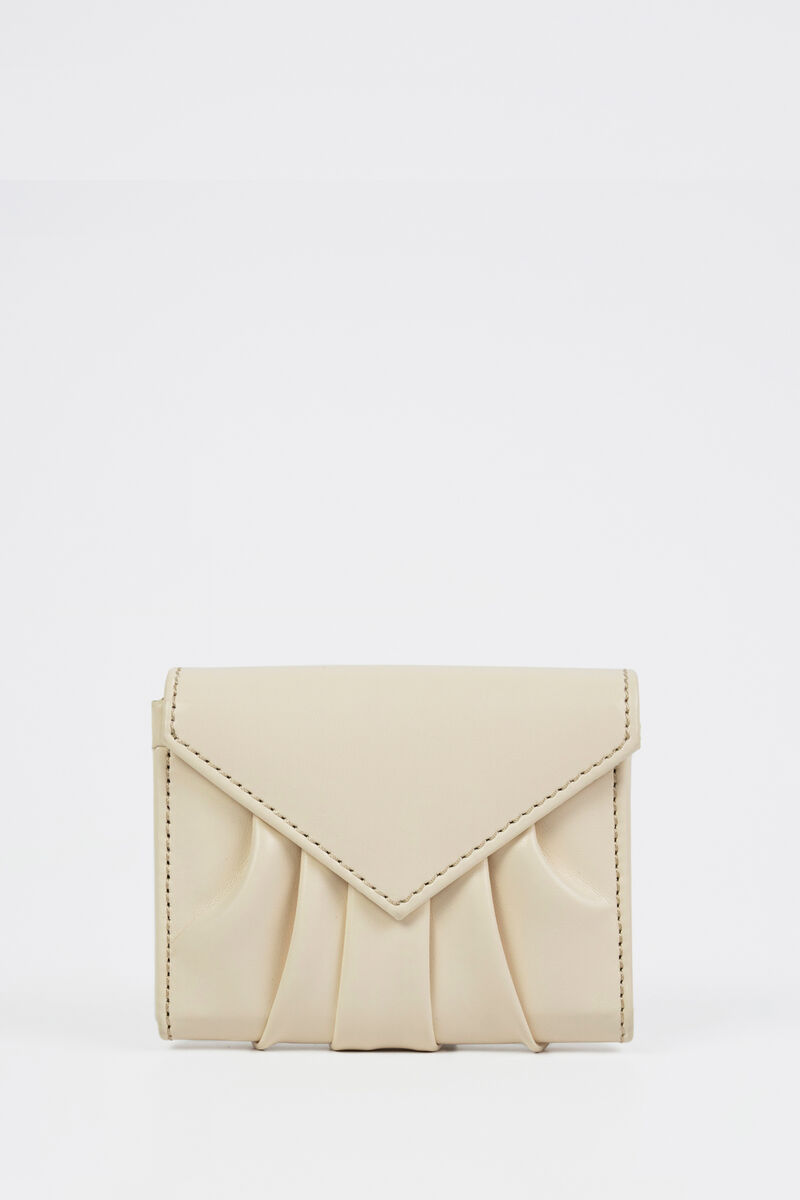 Off White Pleated Wallet