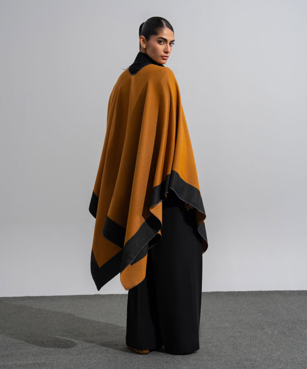 Women's Western Wear Rust Polyester Cape Shawl