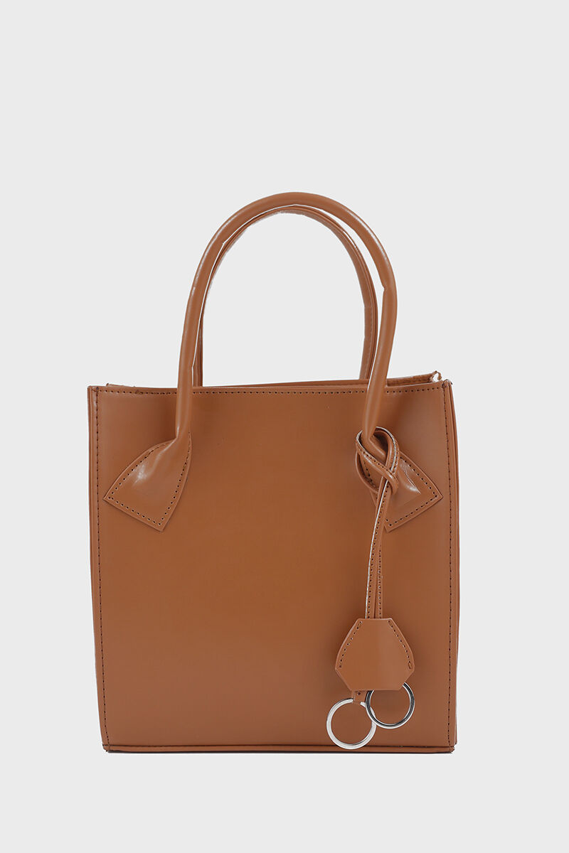 Tan Top Handle Bag