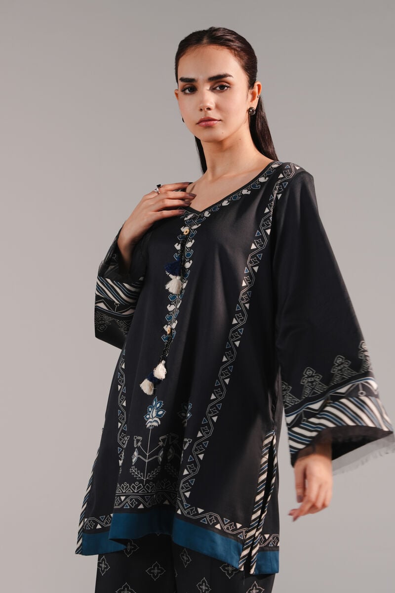 Printed Cotton Satin Shirt