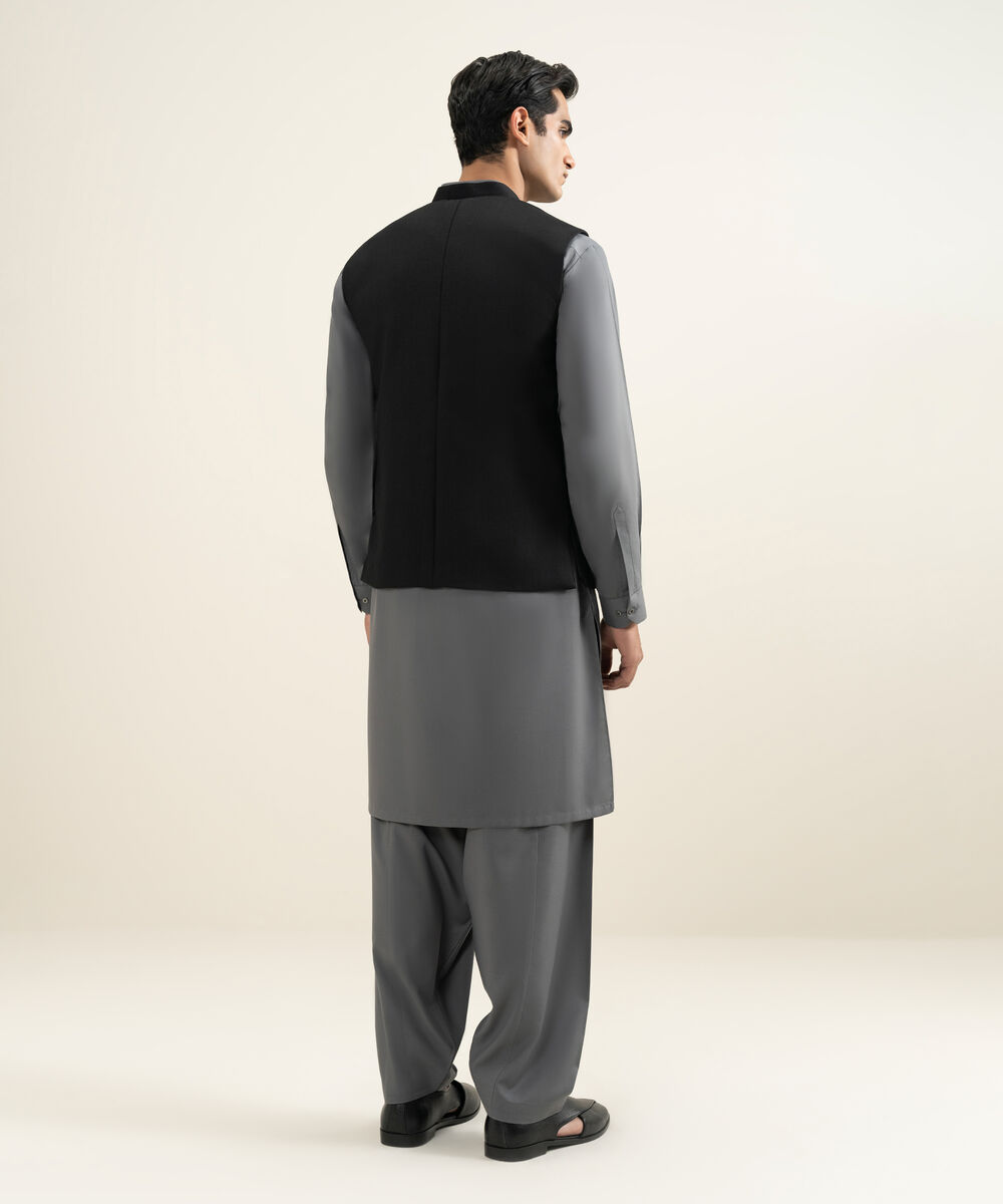 Men's black Tropical Suiting Waistcoat