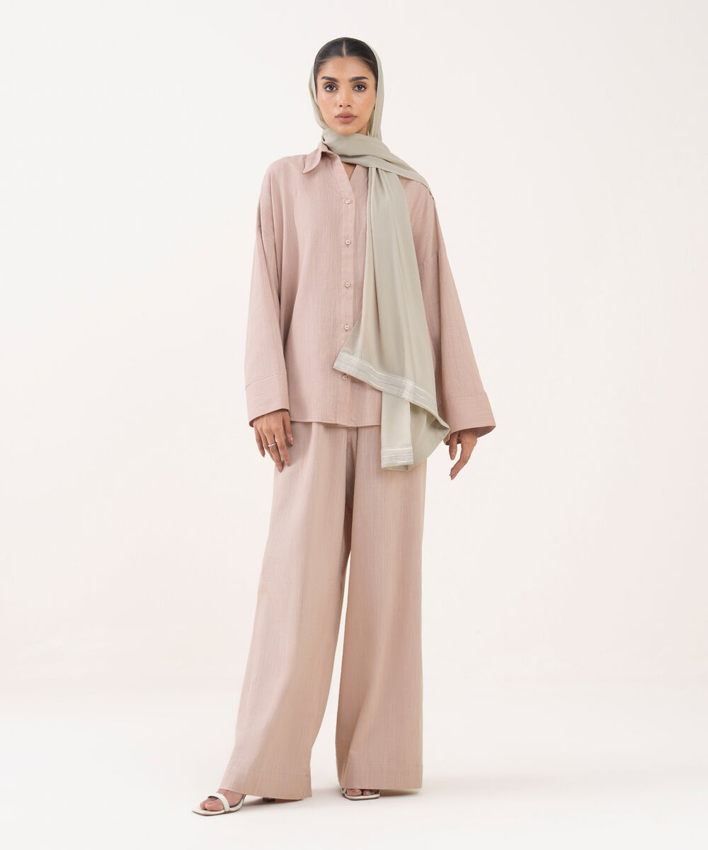 Women's Taupe Viscose Modest Wear Trousers