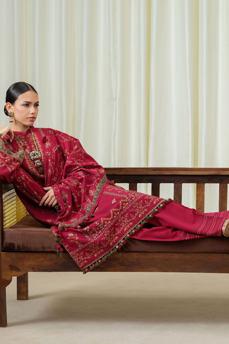 3 Piece - Embroidered Cotton Karandi Suit