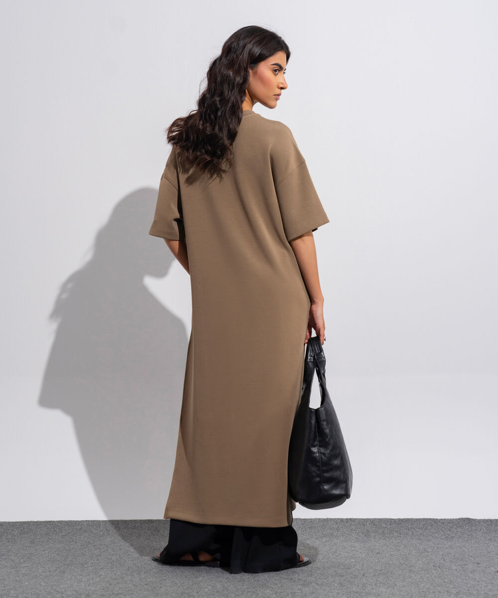Women's Western Wear Brown Soft Lux  Long T-Shirt