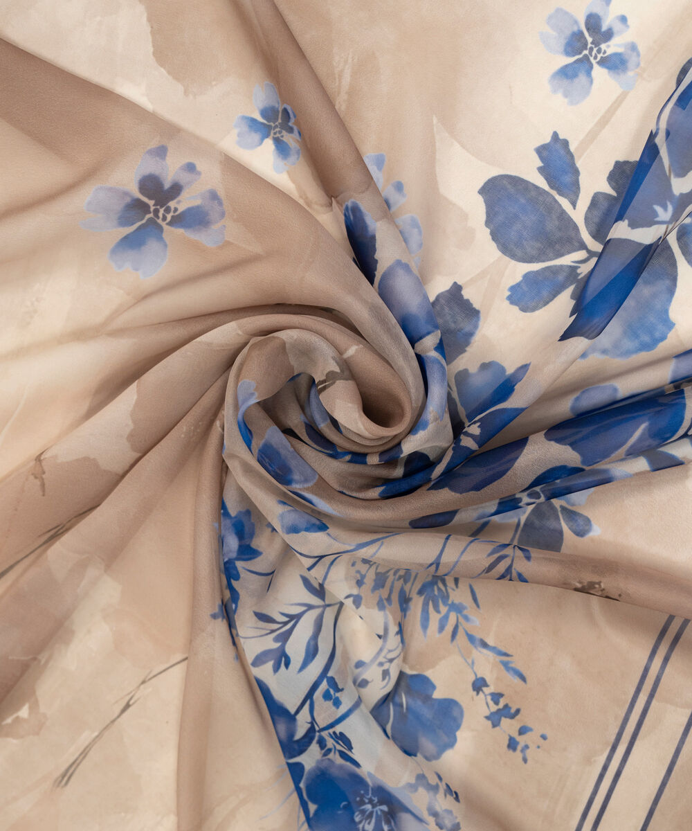 Blended Tissue Printed Beige Dupatta