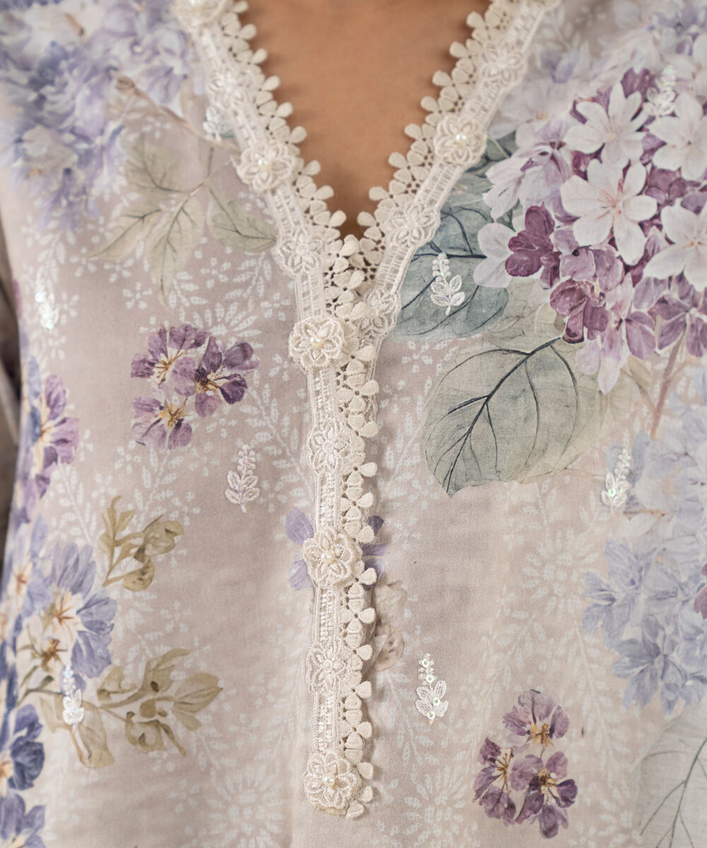 Women's Unstitched Pima Lawn Printed Three Piece Suit