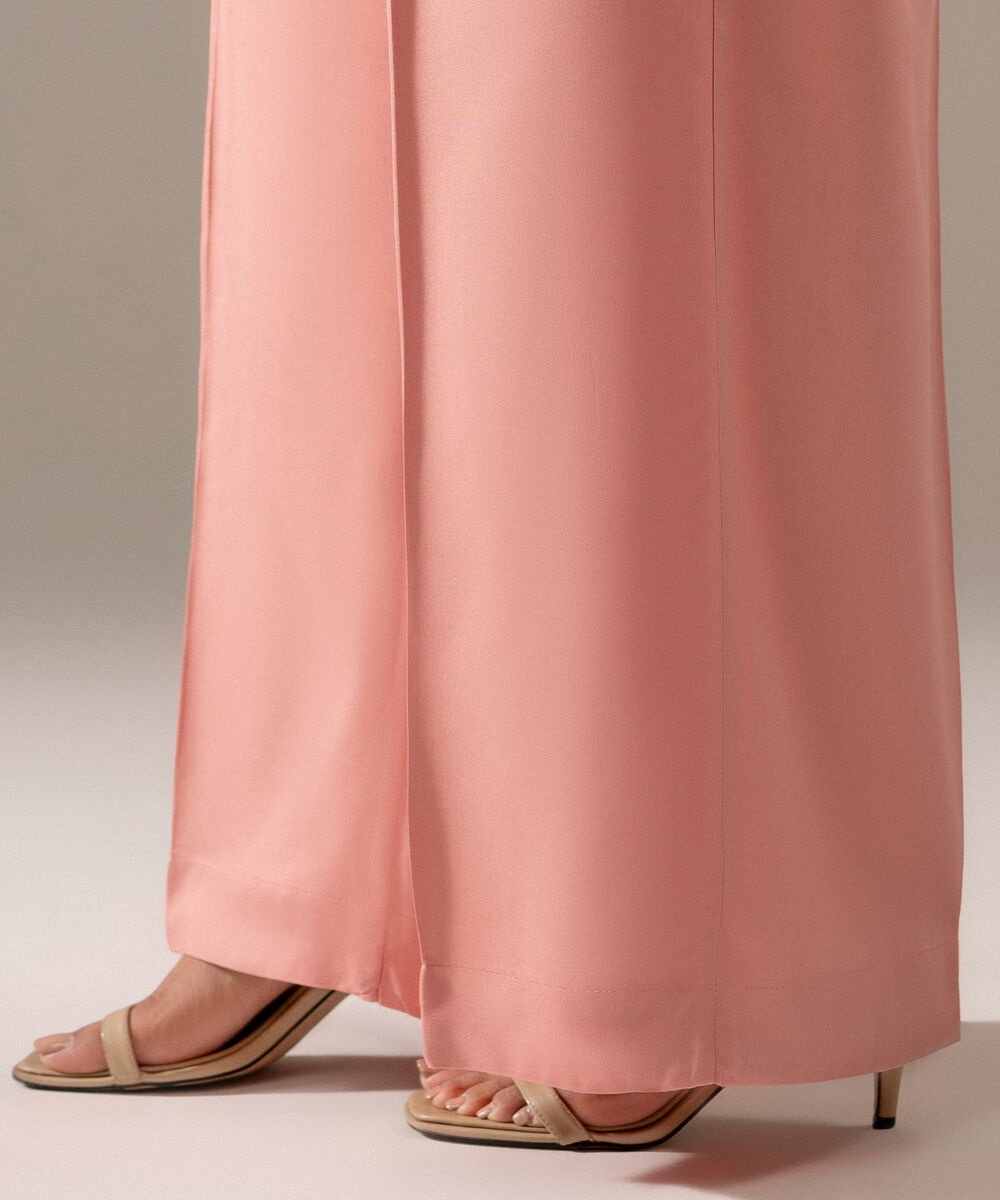 Women's RTW Viscose Marina Solid Pink Culottes
