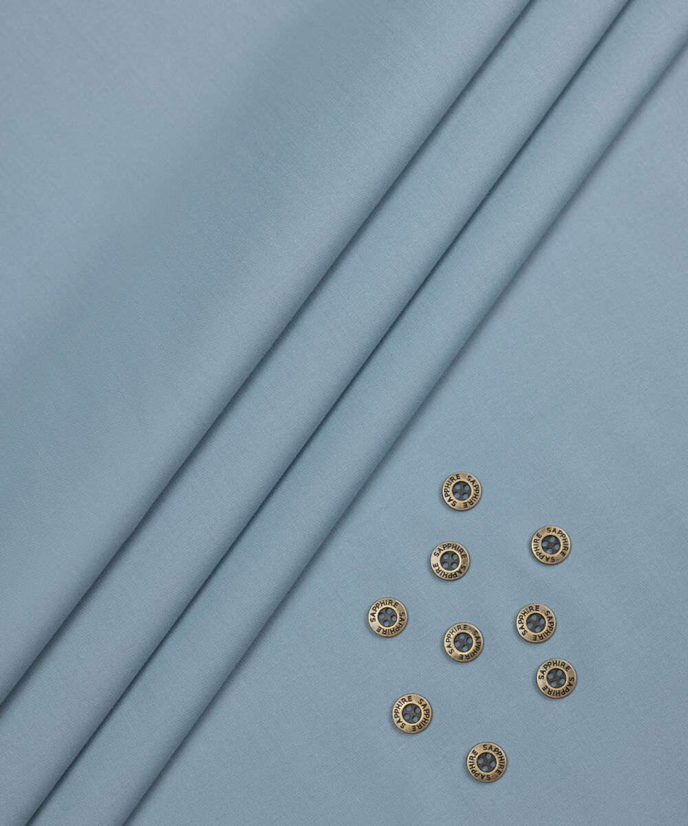 Men's Unstitched Two-Piece Blue Grey  Refined Wash & Wear Suit