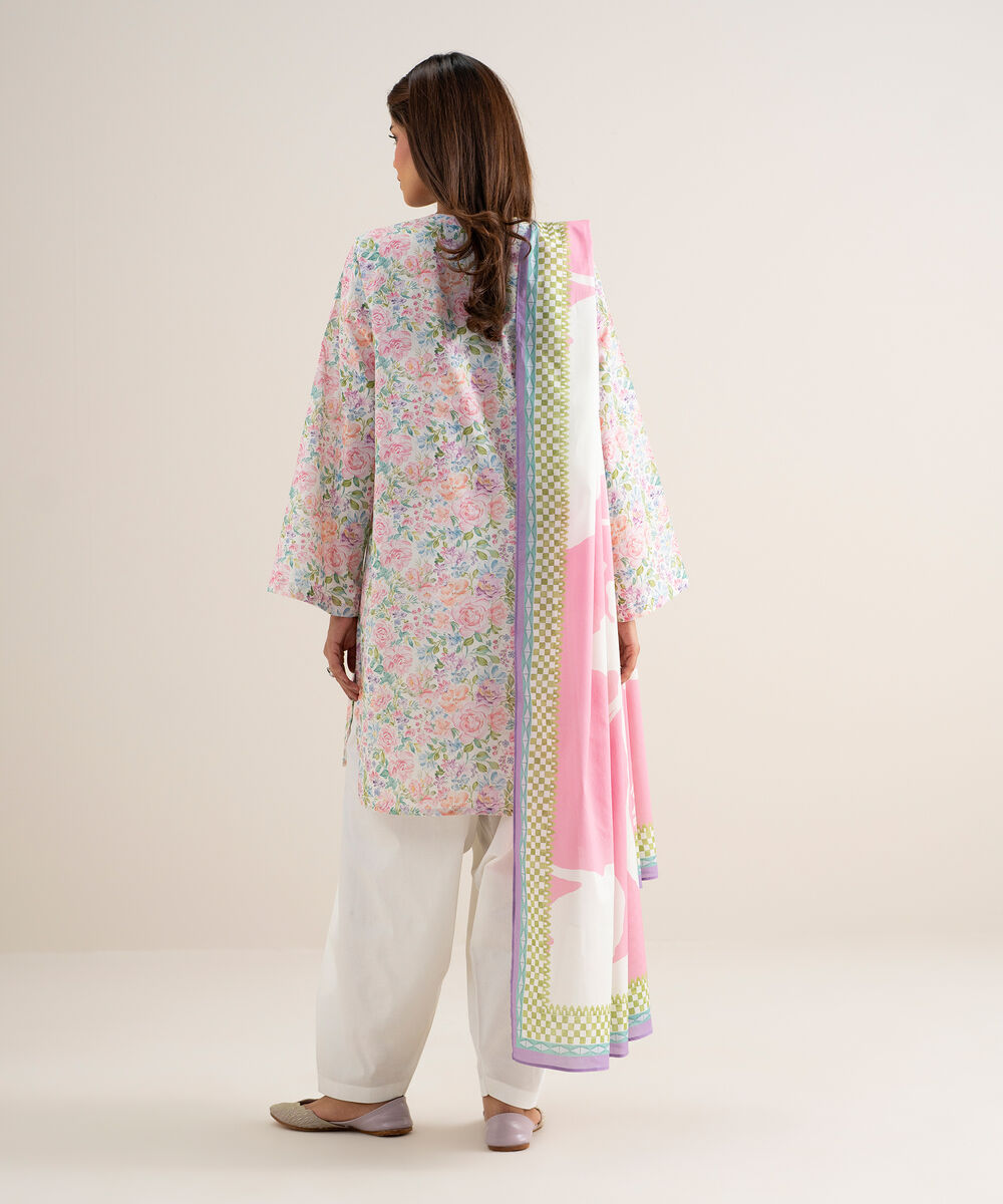 Women's Unstitched Lawn Printed Multi 3 Piece Suit