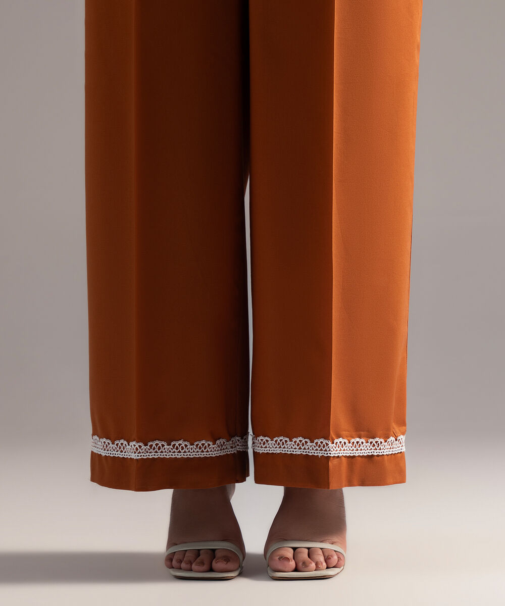 Women's RTW Cambric Solid Rust Culottes