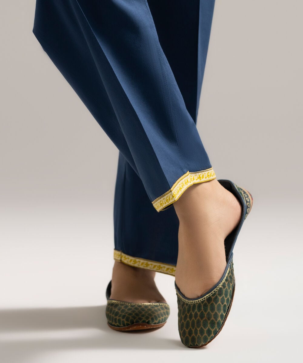 Women's RTW Cambric Solid Turquoise Culottes