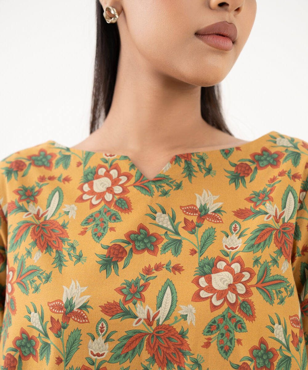 Women's Unstitched Cotton Printed Multi Three Piece Suit