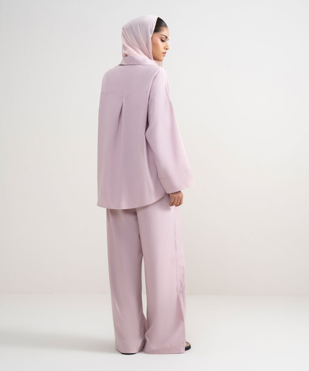 Women's Pink Oversize Button Down