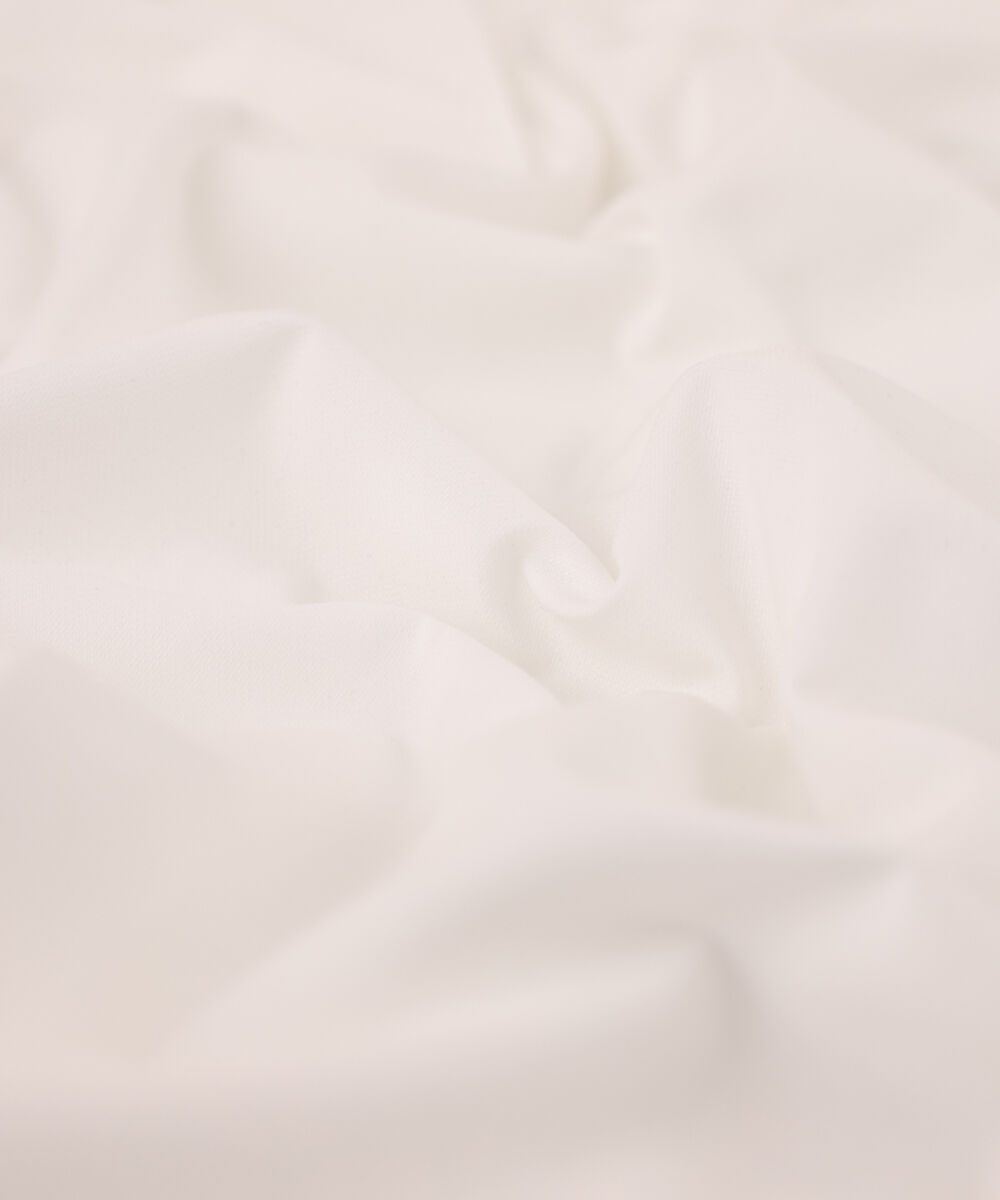 Men's Unstitched Blended Dobby  White Full Suit Fabric