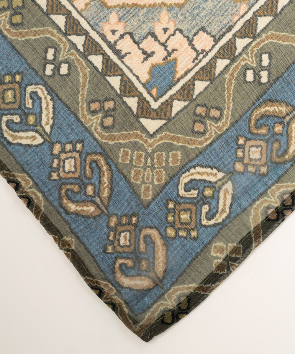 Blended Chiffon Printed Blue Dupatta