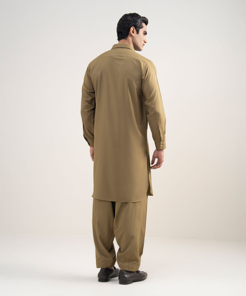 Men's Stitched Premium Blended Olive Suit