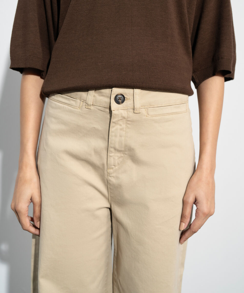 Women's Western Khaki Straight Fit Chino Trousers