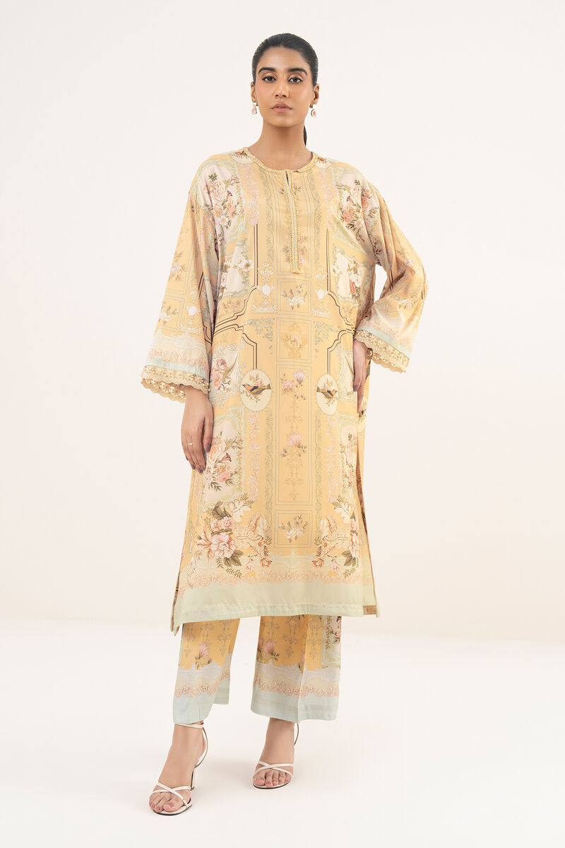 2 Piece - Printed Silk Suit