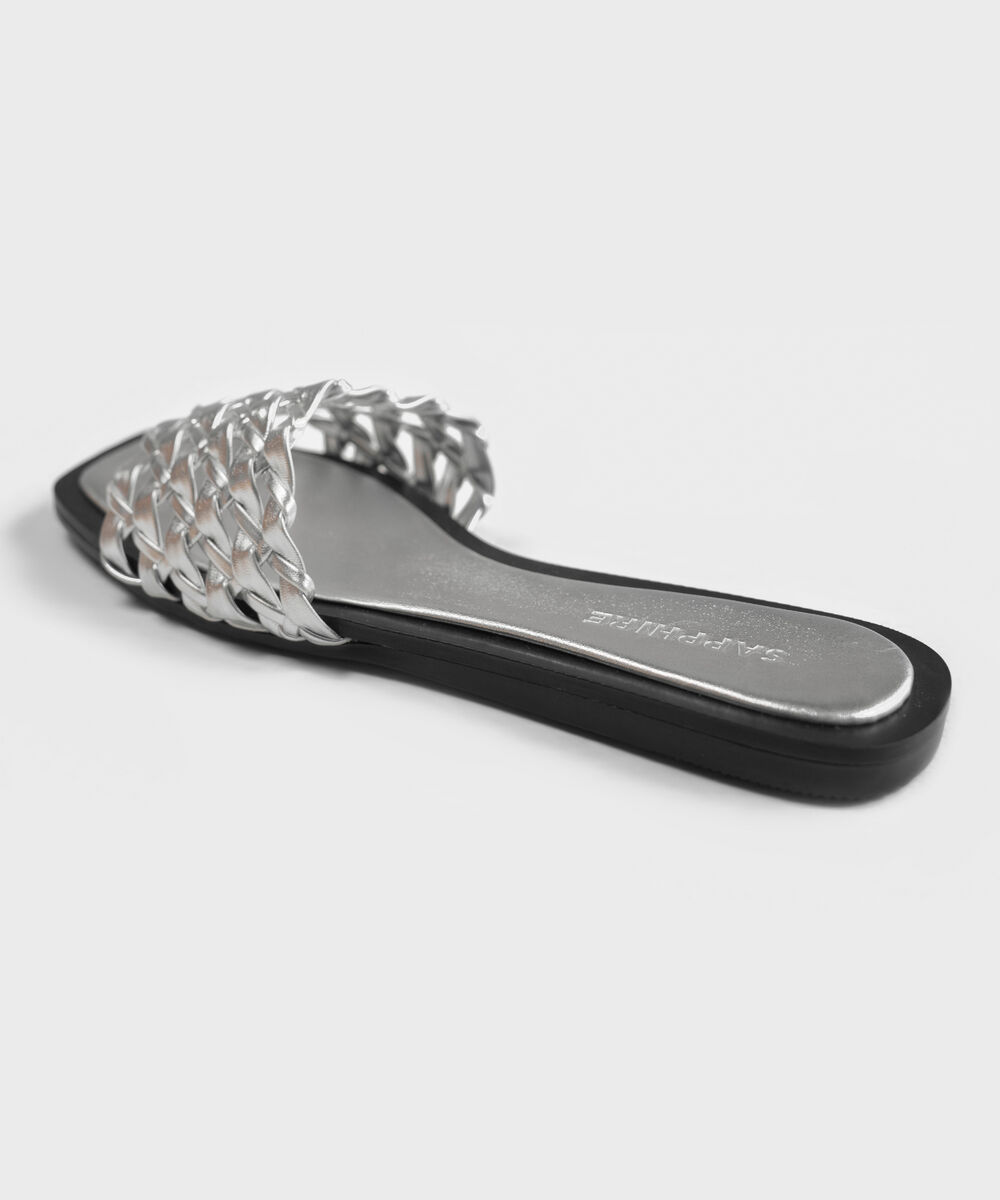 Women's Silver Braided Sandal