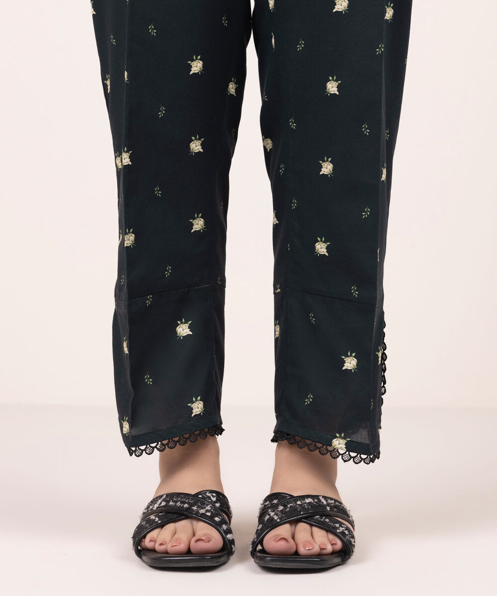 Women's RTW Lawn Printed Black Shalwar