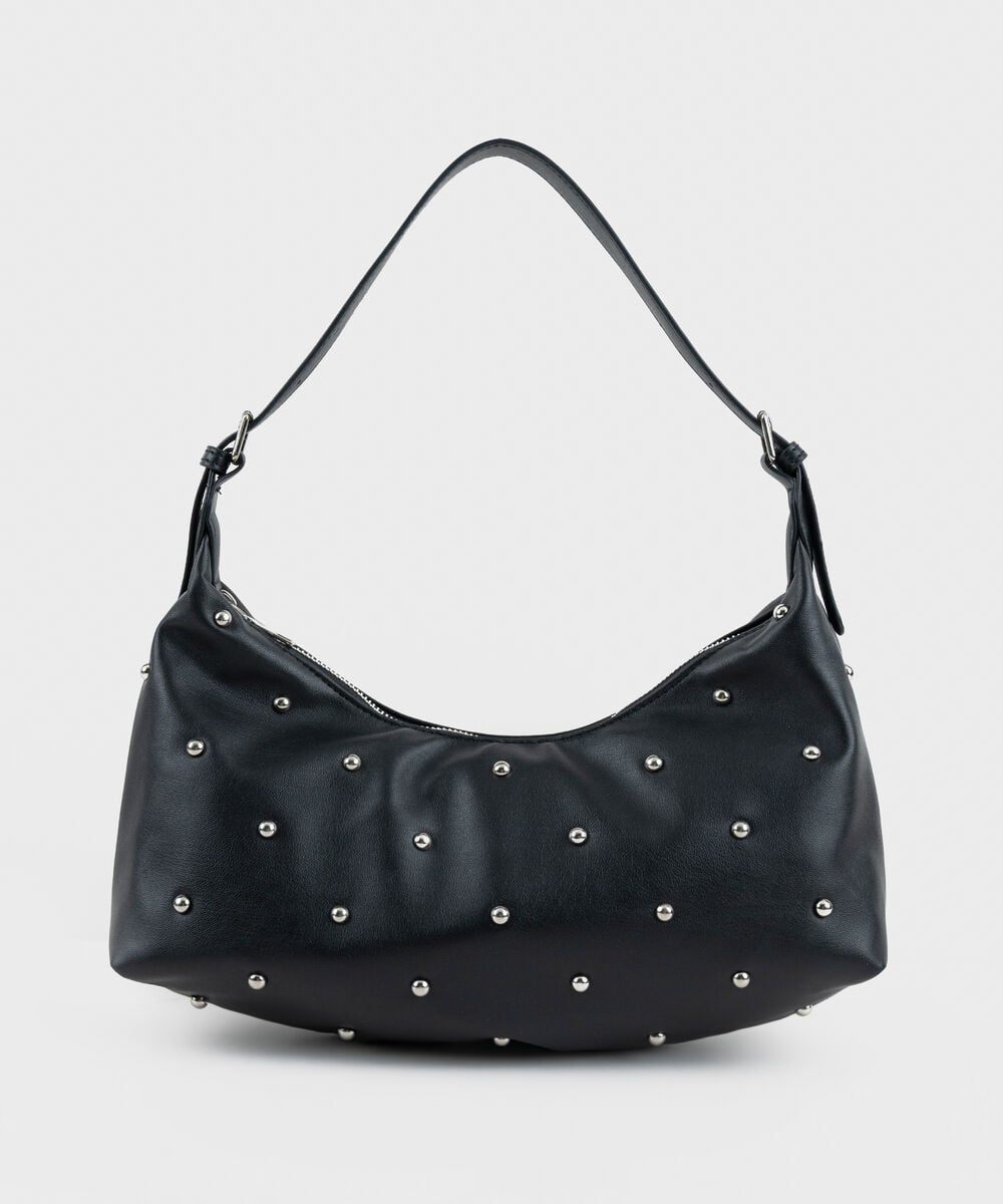 Women's Black Studded Shoulder Bag
