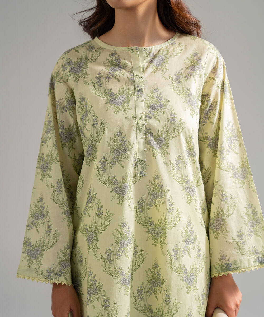 Women's RTW Lawn Embroidered Mint Green 2 Piece Suit