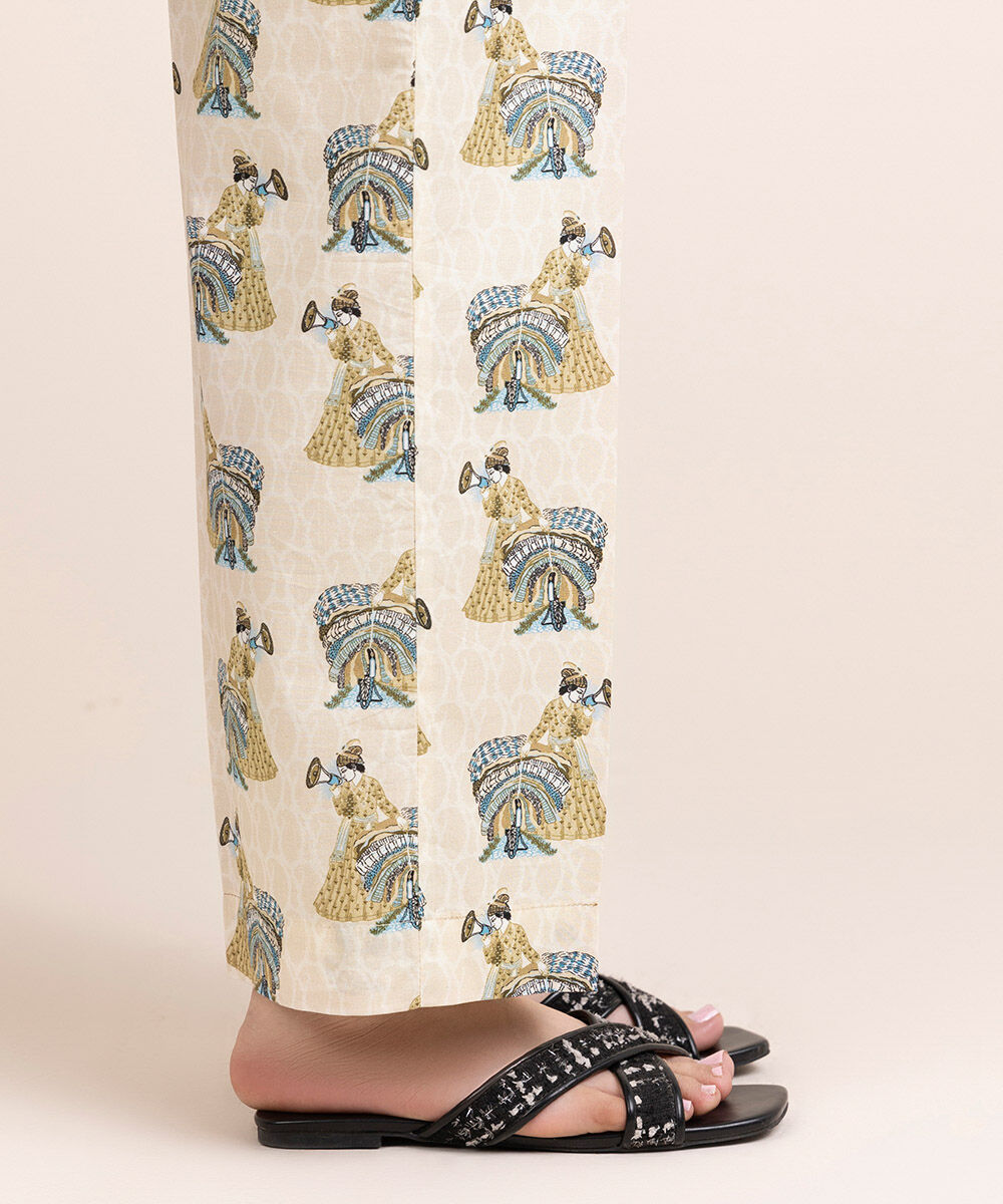 Woman - Multi Printed Cambric Straight Pants