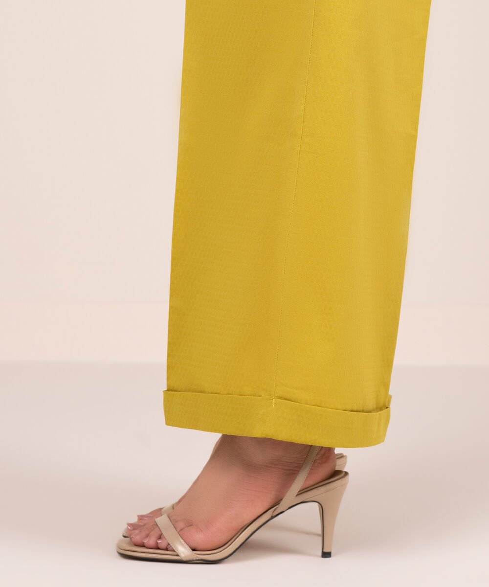 Women's RTW Dobby Solid Yellow Culottes