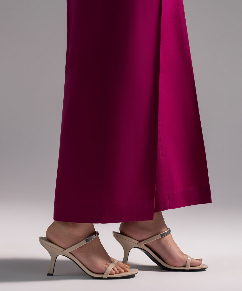 Women's RTW Cambric Solid Plum Culottes