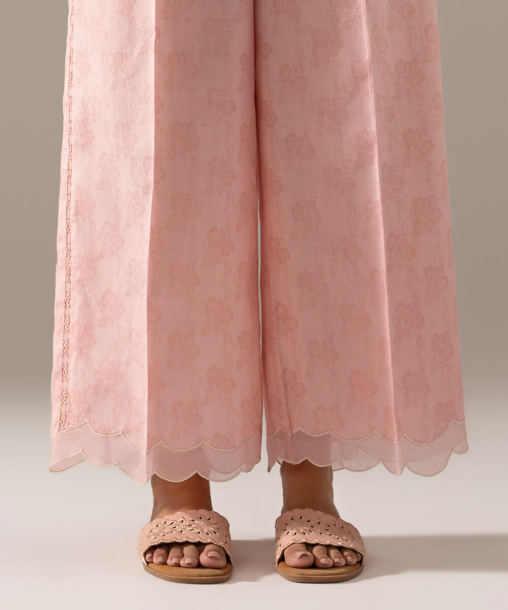 Women's RTW Dobby Solid Pink Culottes