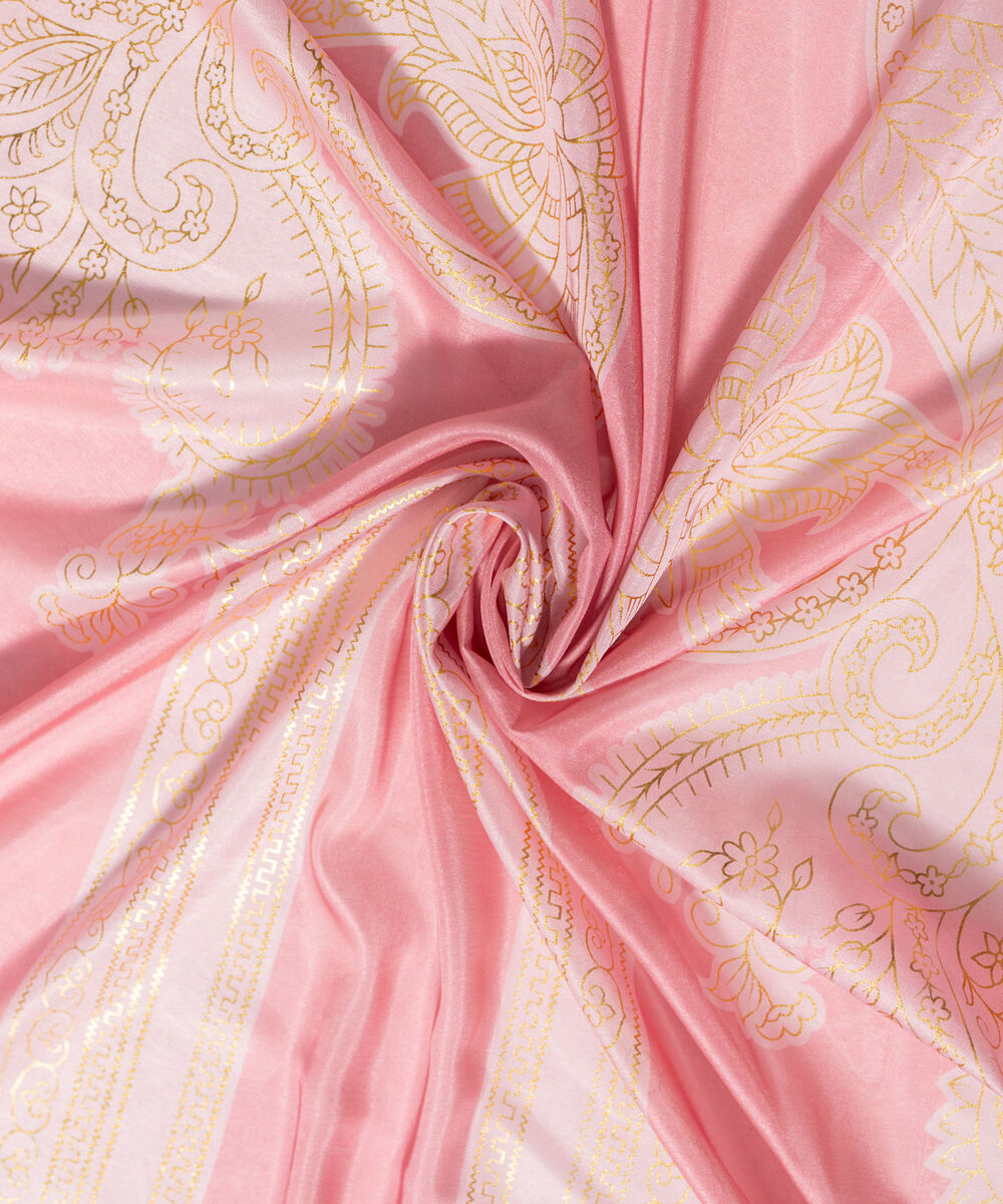 Women's RTW Blended tissue Printed Pink Dupatta