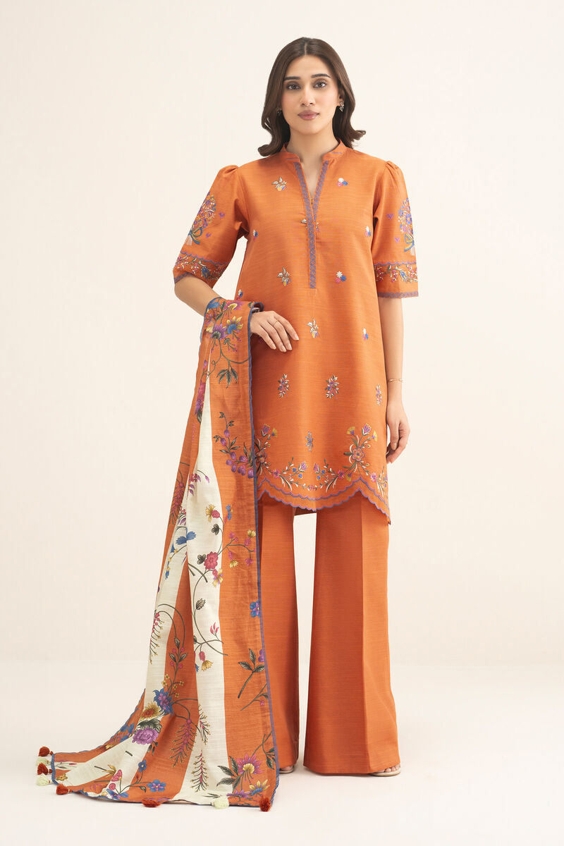 3 Piece - Embroidered Khaddar Suit