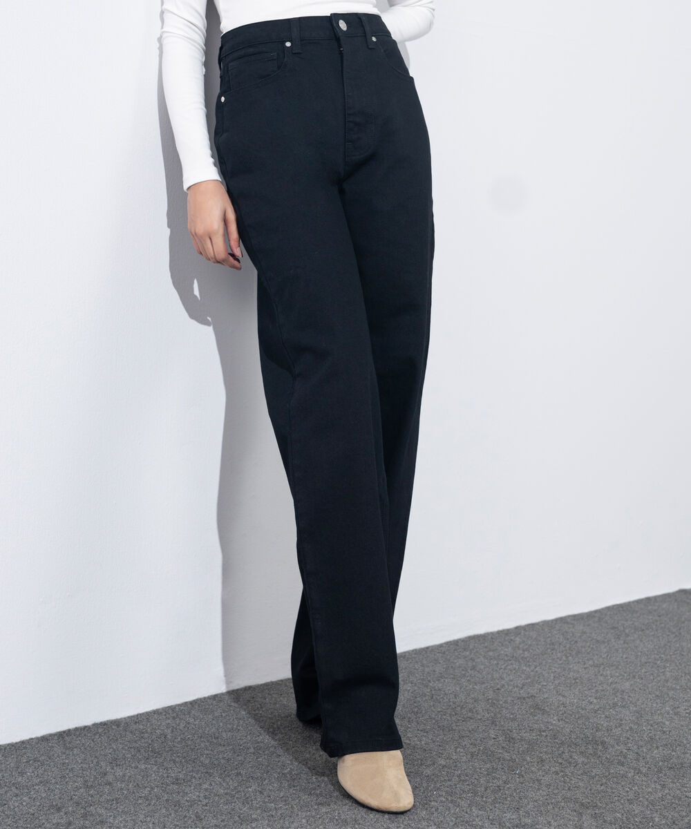 Women's Western Wear Black Straight Fit Jeans