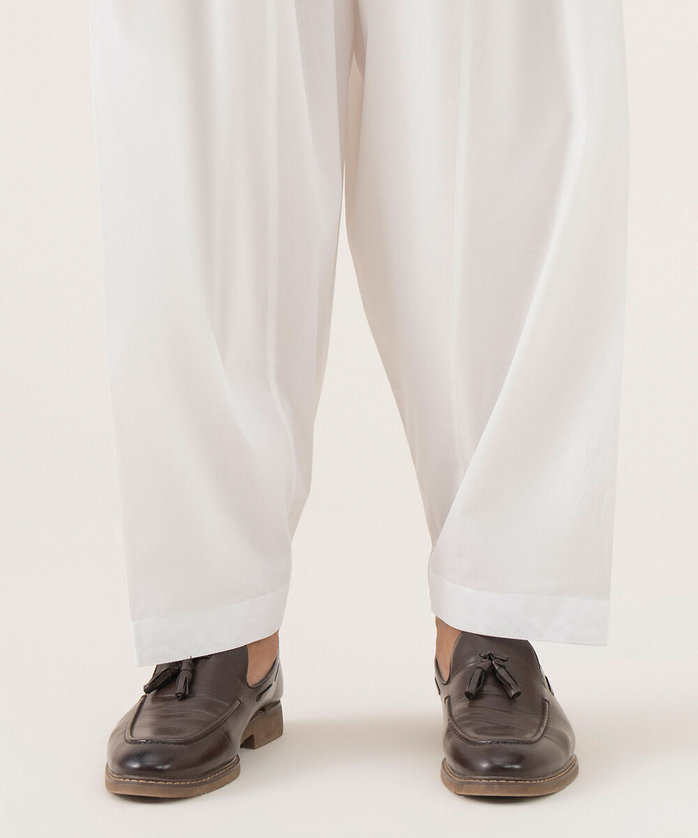 Men's 100% Cotton Plain Off-White Kurta Shalwar