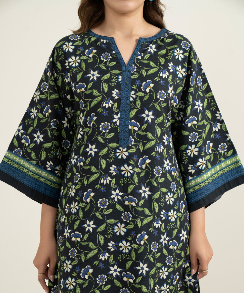 Women's Three Piece Multi Arabic Khaddar Printed Suit