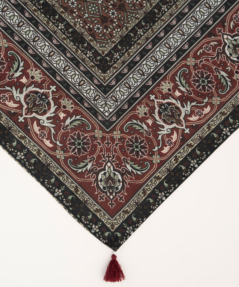 Printed Khaddar Black Dupatta