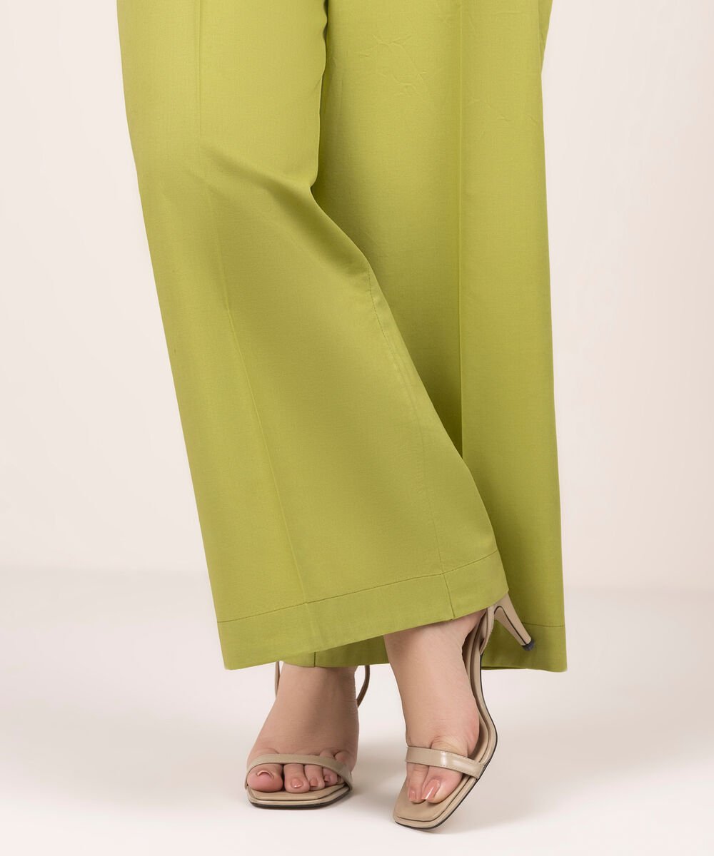 Women's RTW Cambric Solid Green Culottes