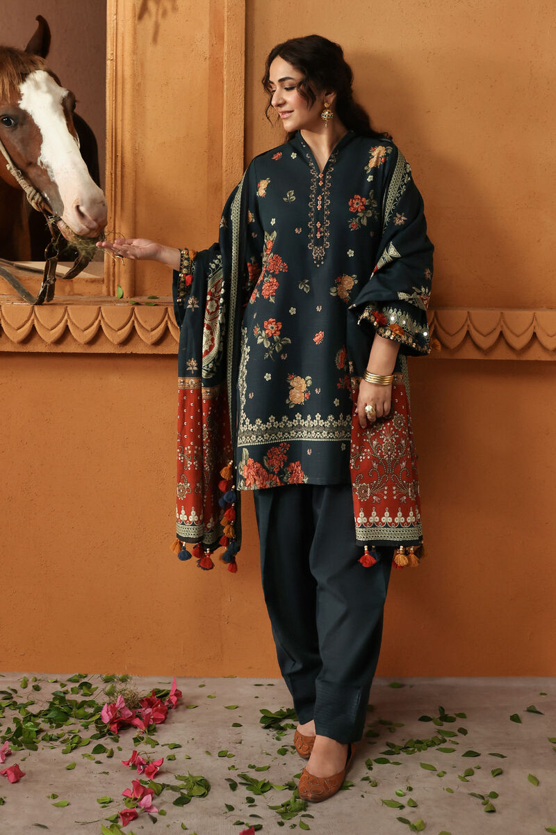 3 Piece - Printed Light Khaddar Suit