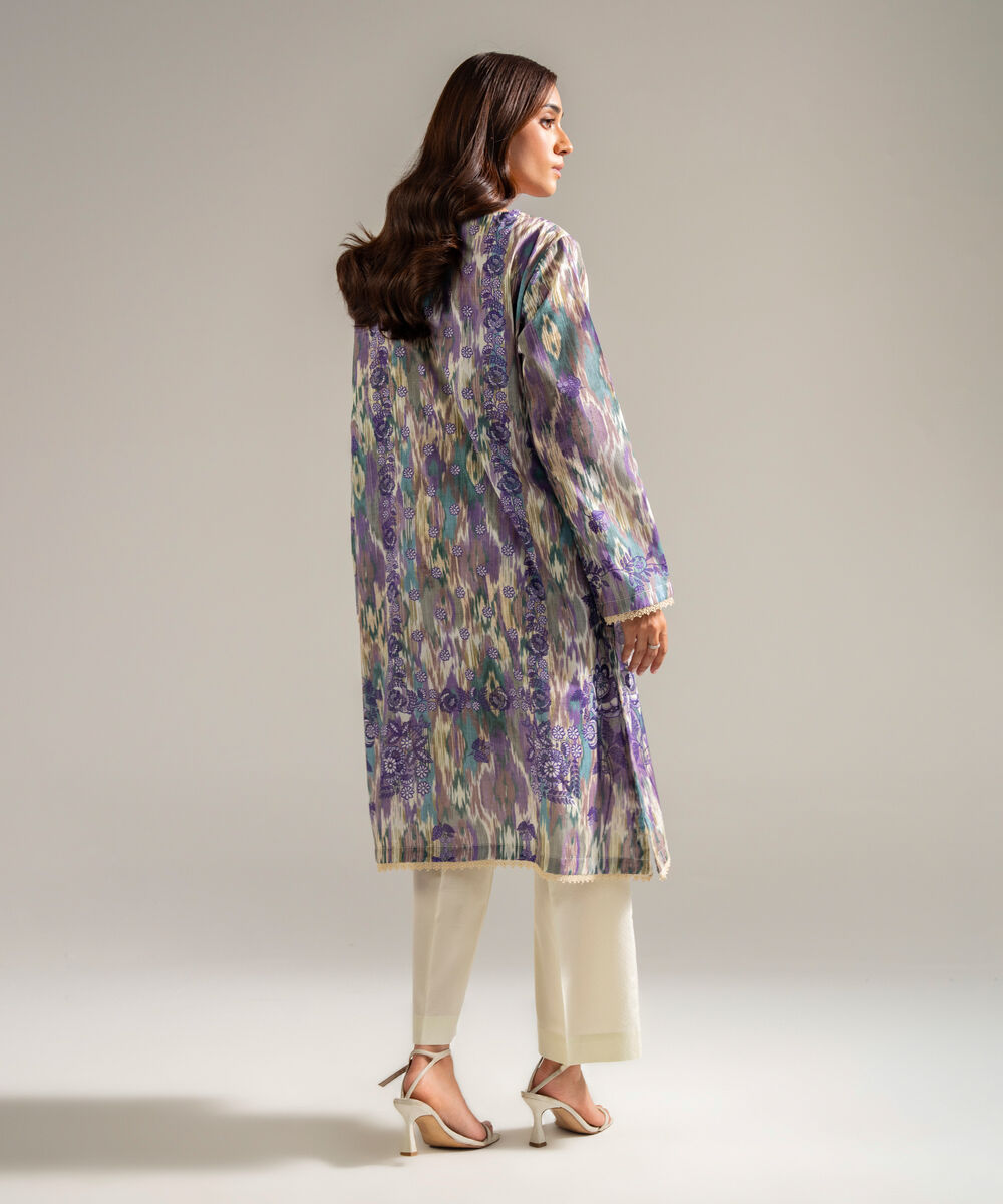 Women's RTW Dobby Embroidered Purple 2 Piece Suit