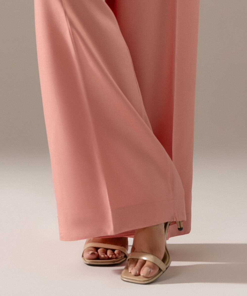 Women's RTW Viscose Marina Solid Pink Culottes
