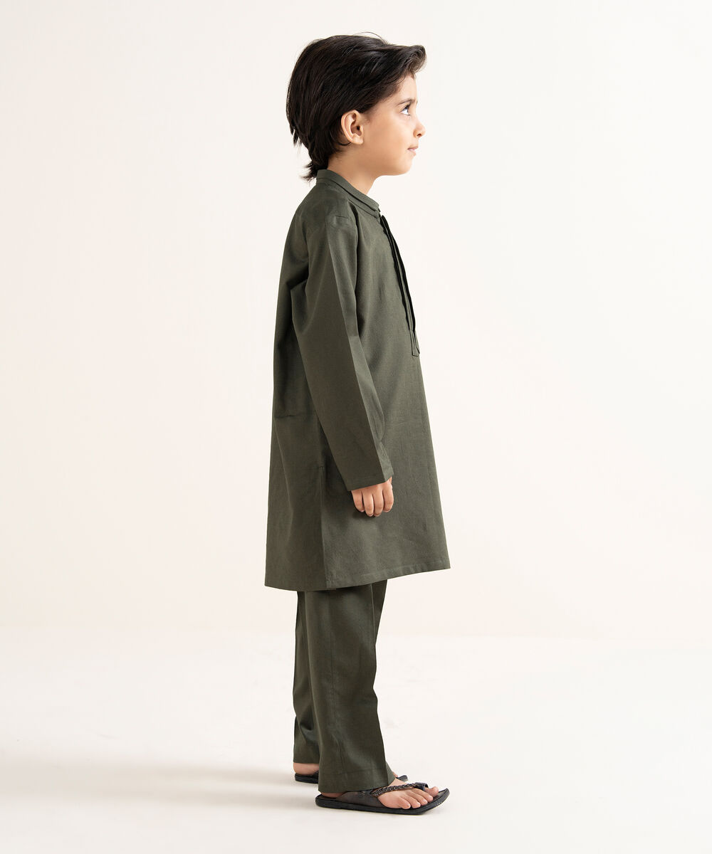 Men's 100% Cotton Plain Olive Kurta Trouser