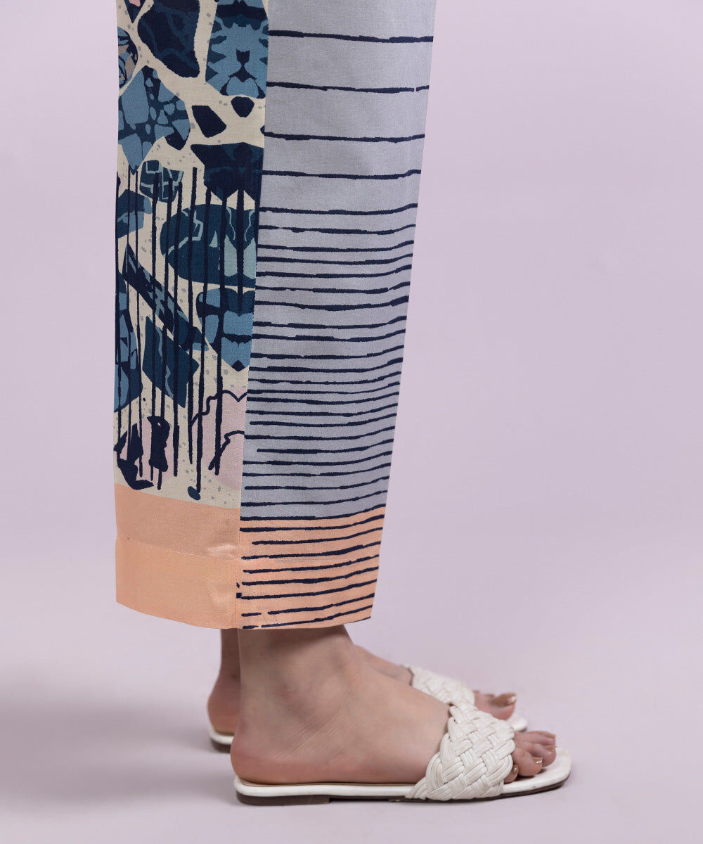 Women's Pret Cambric Printed Multi Straight Pants