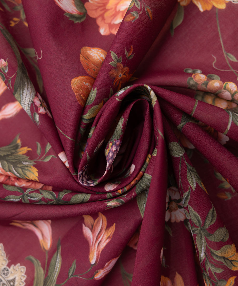 Fine Voile Red Printed Dupatta