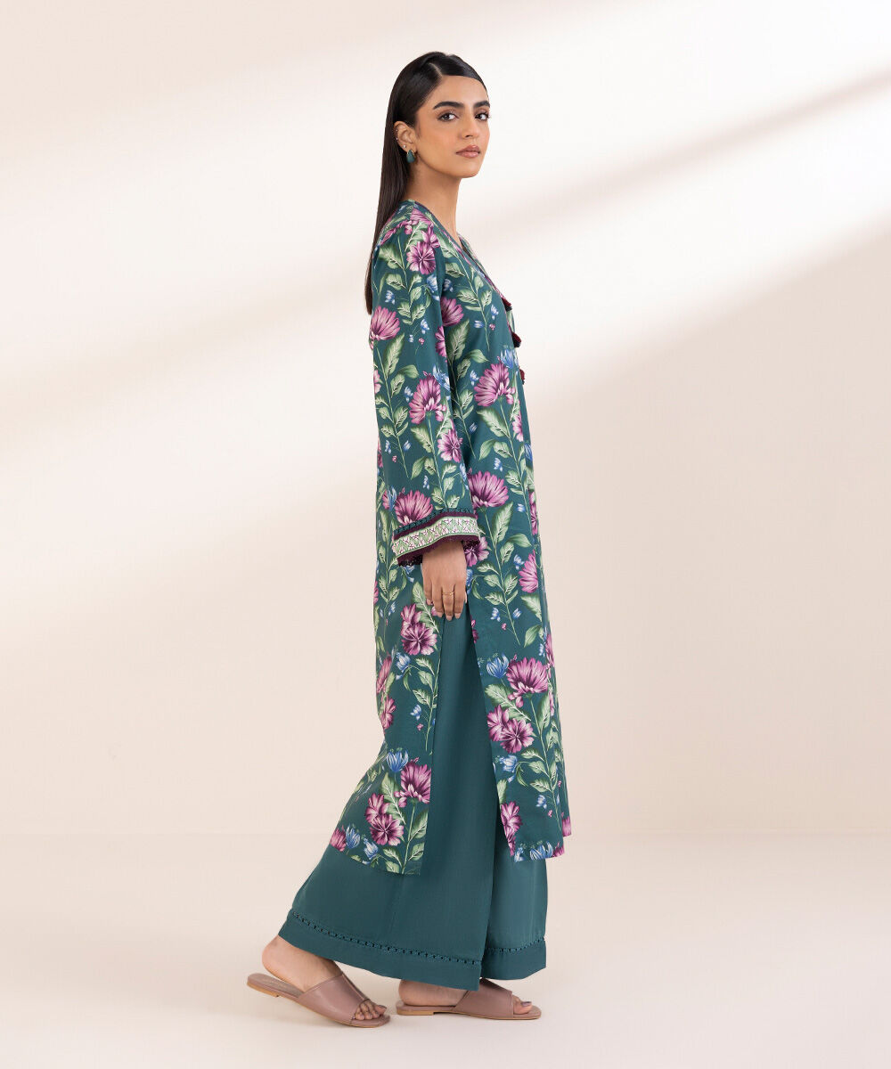 Women's Pret Cotton Viscose Multi Printed Straight Shirt