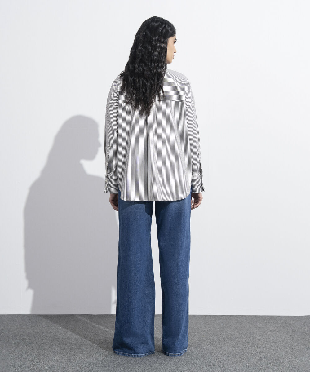 Women's Western Wear Light Grey Button Through Shirt