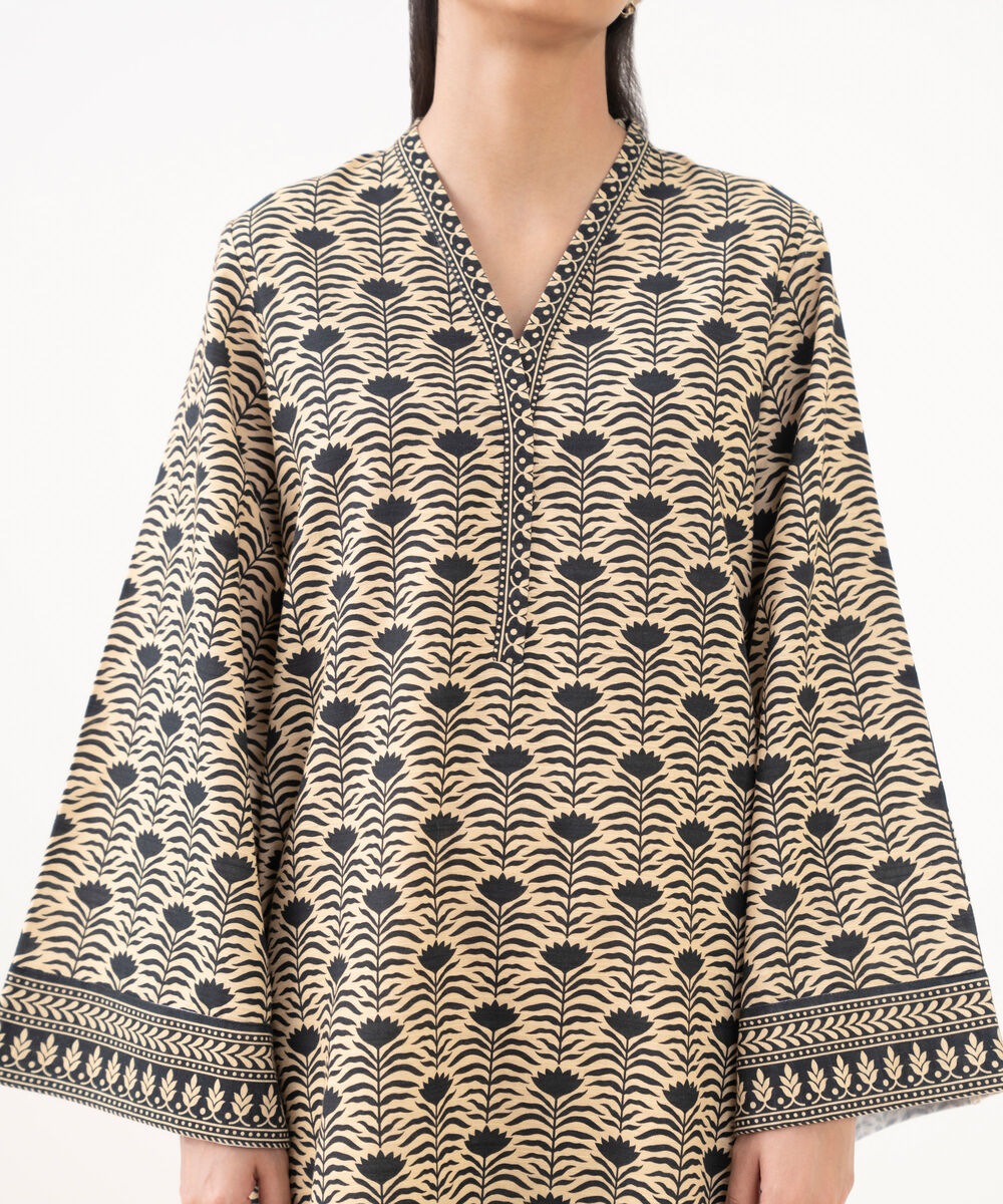 Women's Unstitched Light Khaddar Printed Multi 3 Piece Suit