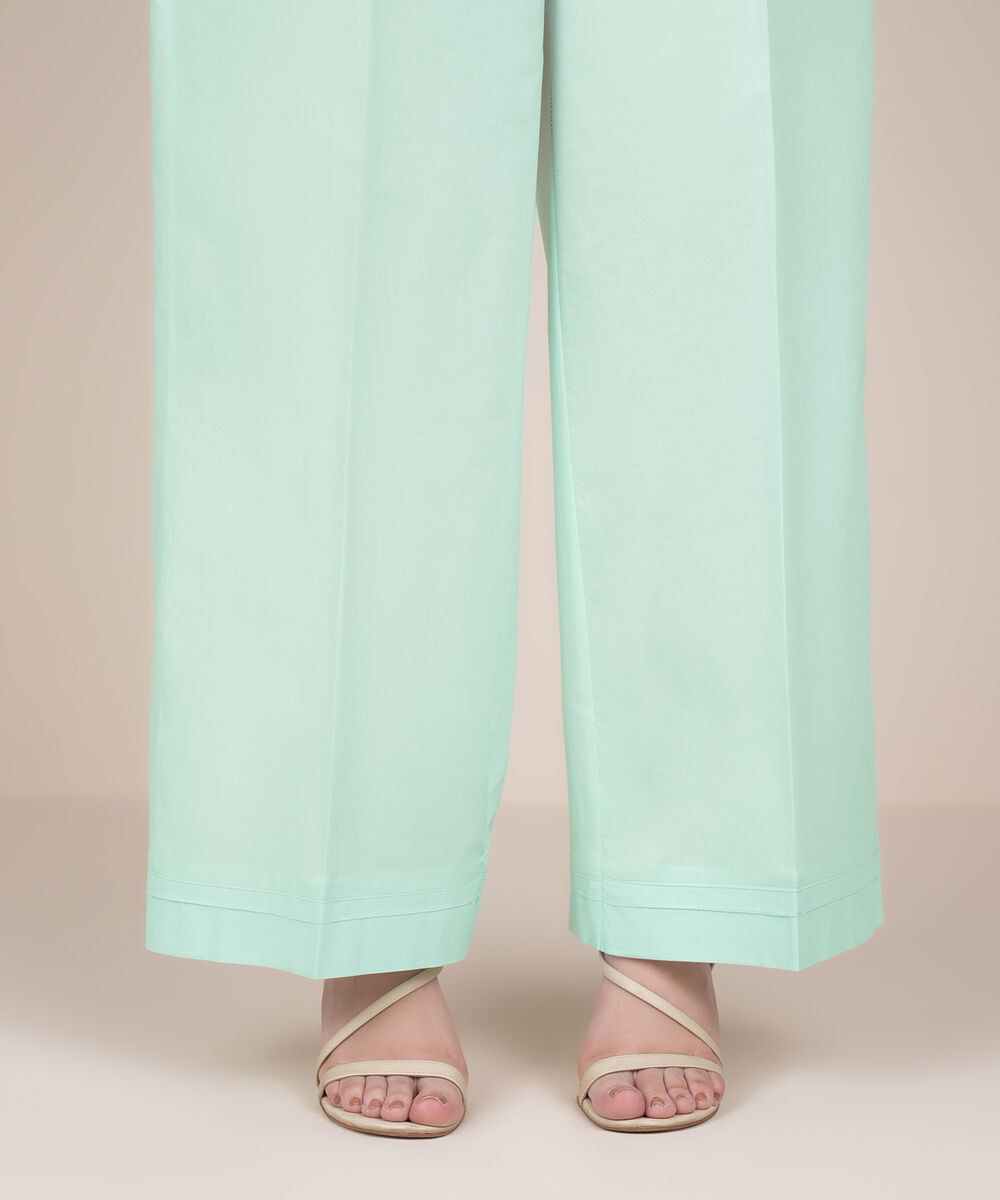 Women's RTW Cambric Blue Solid Culottes